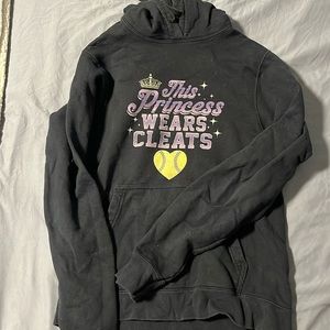 “This princess wears cleats” softball hoodie